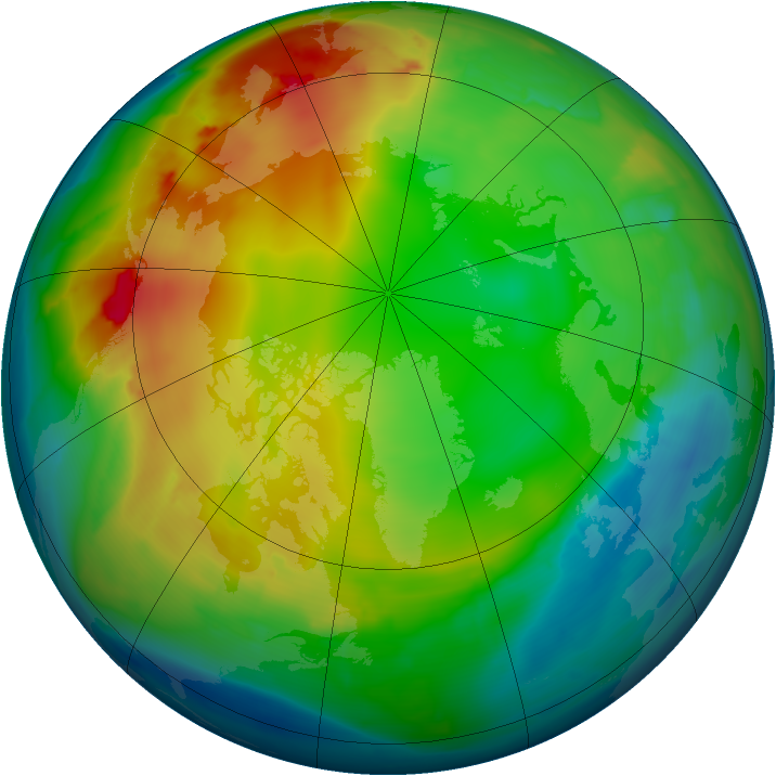 Arctic ozone map for 23 December 2014